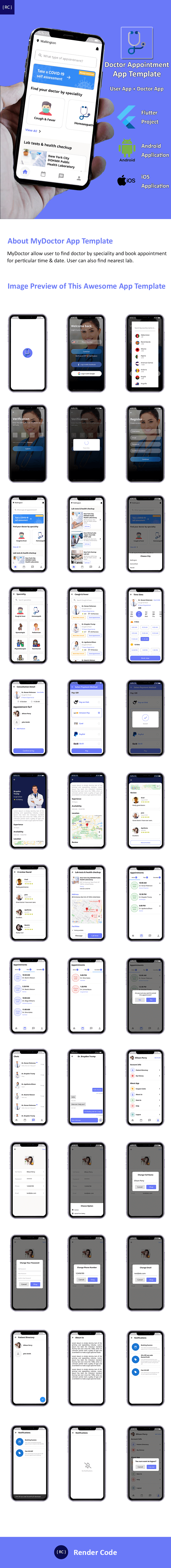 Doctor Appointment Booking App Template Flutter | 4 Apps | DoctoHub - 6