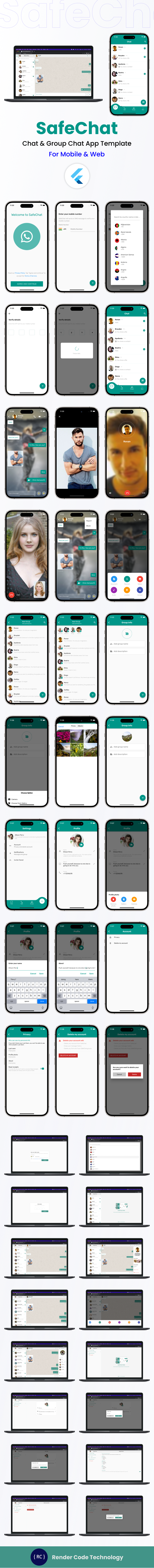 Chat & Group Chat App Template in Flutter | For Mobile & Web | SafeChat - 10