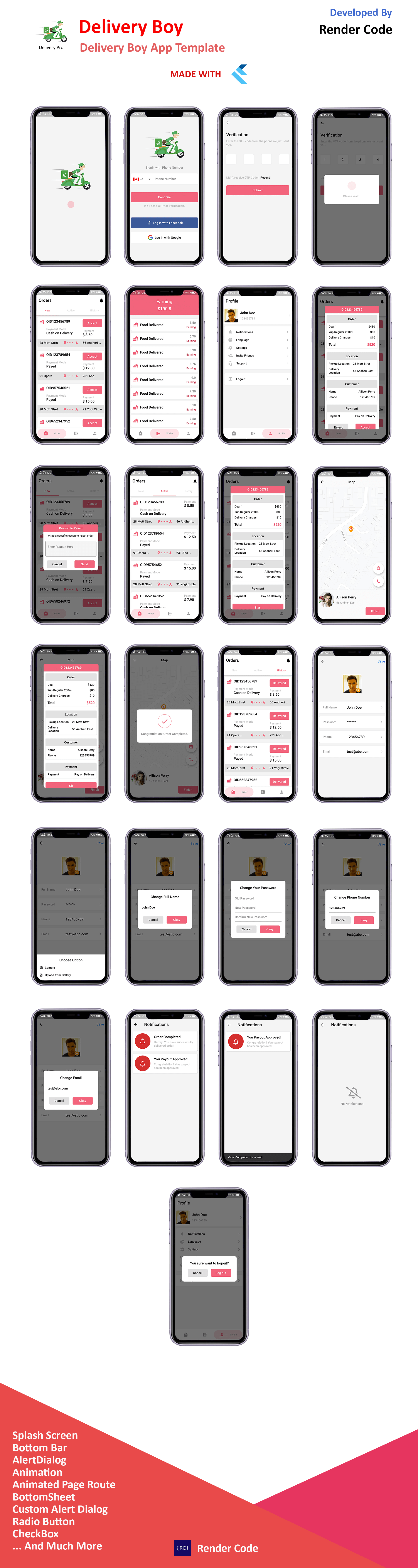 Courier Delivery Flutter App Template | 2 Apps | User App + Delivery App | CourierPro - 13