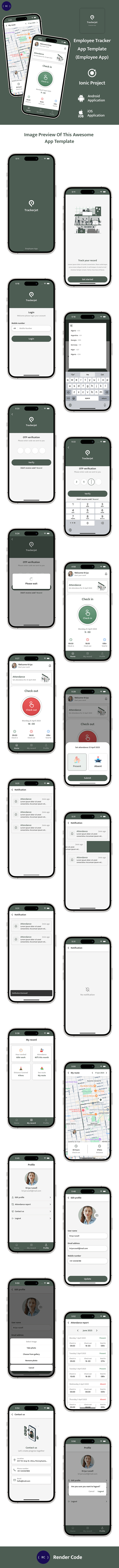 Employee Tracking App | Employee Management app | Staff Tracking App| Ionic | TrackerJet - 6