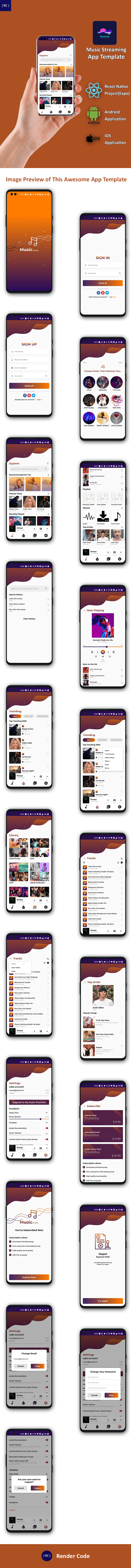 Online Music Streaming Android + iOS App Template| React Native | Music Player App | MyMusic - 7