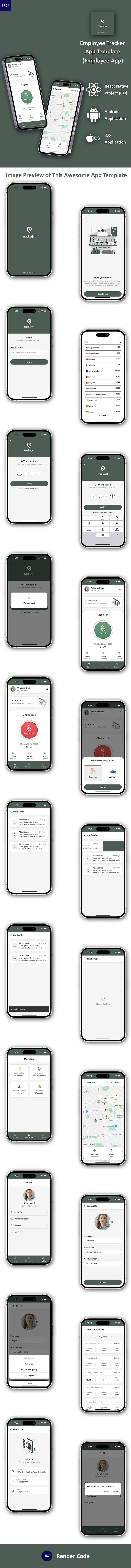 Employee Tracking App | Employee Management app | Staff Tracking App | React Native CLI | TrackerJet - 7